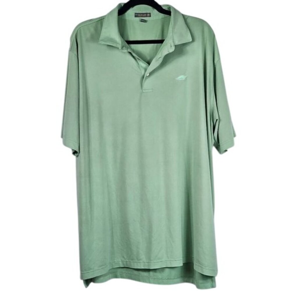 Peter Millar Summer Comfort Polo Shirt XL Green Preppy Athleisure Golf Active‎